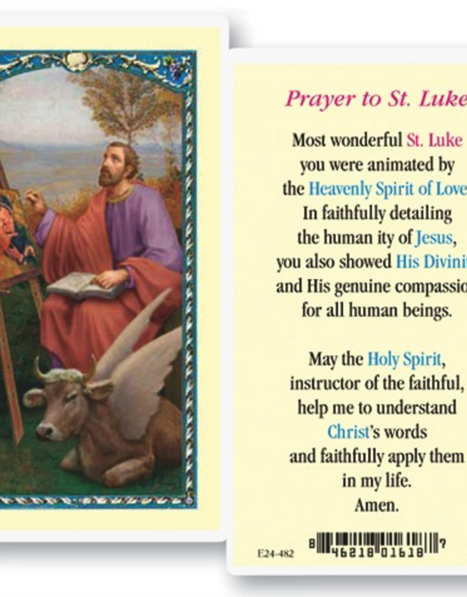 WJ Hirten St. Luke Holy Cards