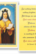 WJ Hirten St. Teresa of Avila (let nothing disturb you) Holy Cards