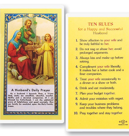 WJ Hirten Husband's Daily Prayer - Ten Rules for a Happy and Successful Husband Holy Cards