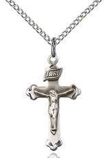 Bliss Manufacturing Tiny Crucifix in Sterling Silver (18 in Stainless Steel Chain)