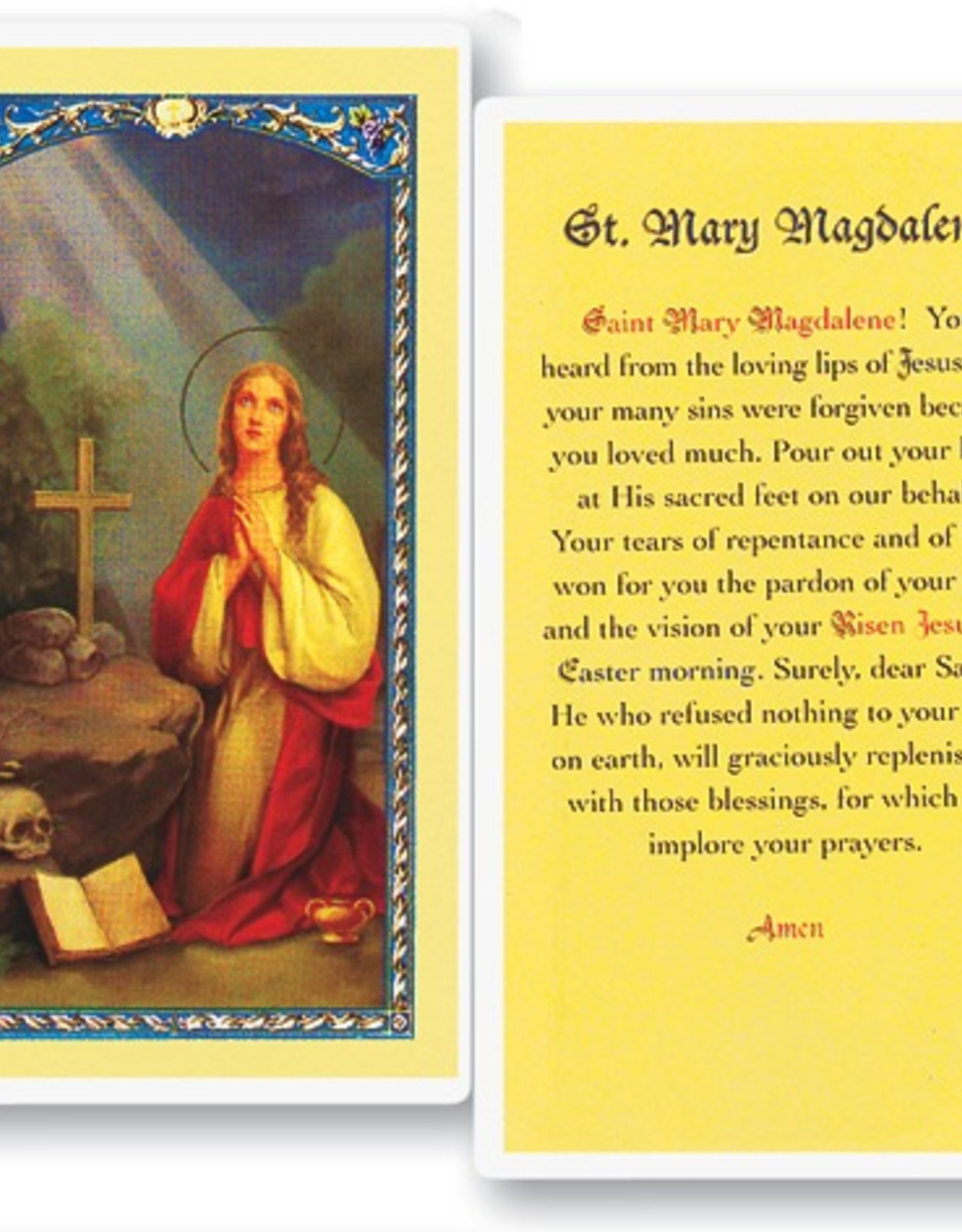 WJ Hirten St. Mary Magdalene Holy Cards