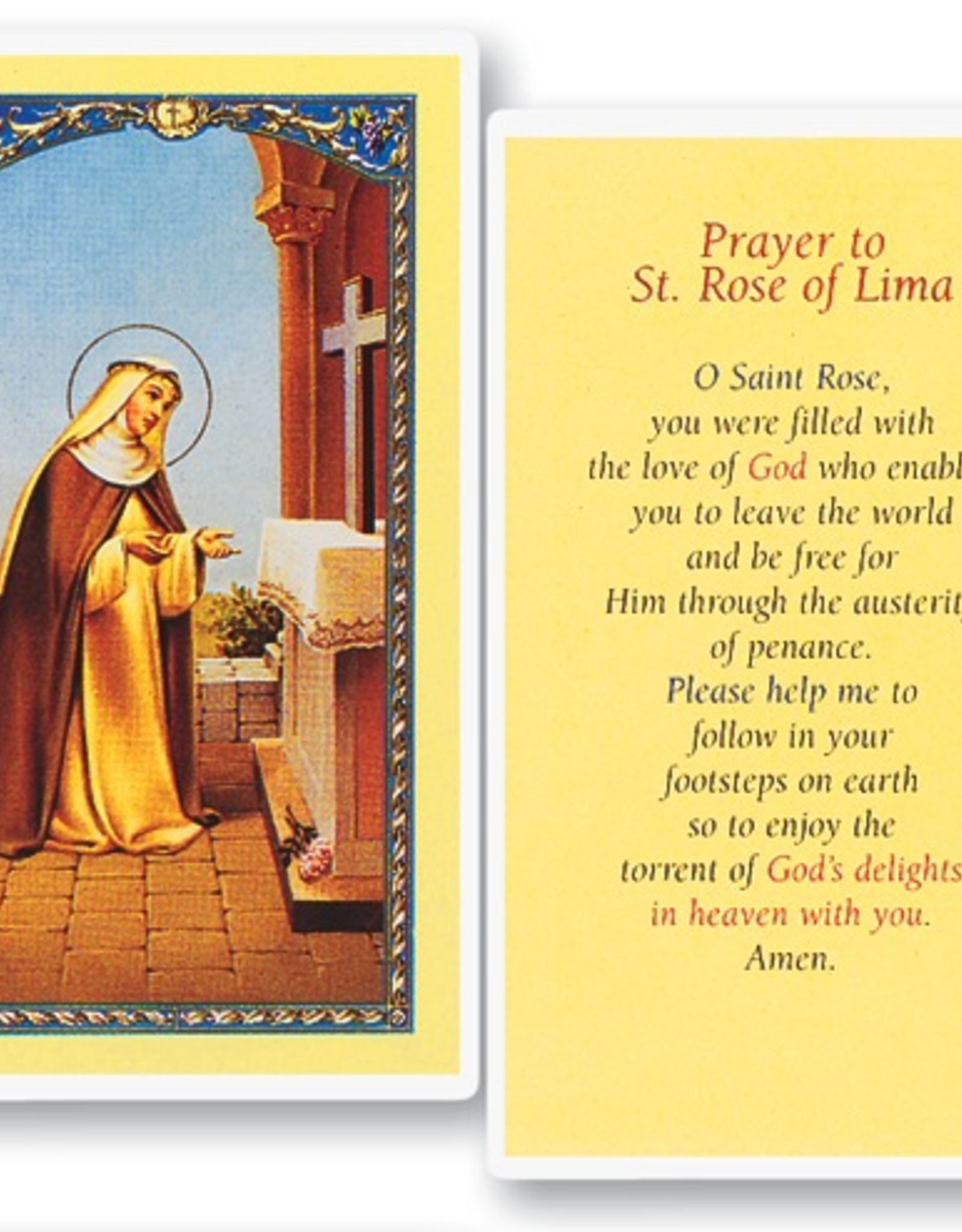 WJ Hirten St. Rose of Lima Holy Cards (25/pk)