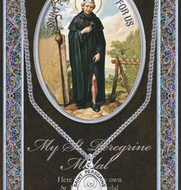 WJ Hirten St. Peregrine Medal Necklace w/ Prayer Card (20Ì¢‰âÂå Stainless Steel Chain)