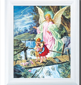 WJ Hirten Guardian Angel Framed Print 10x12"