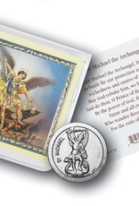 WJ Hirten St. Michael Pocket Coin w/ Gold Stamped Holy Card