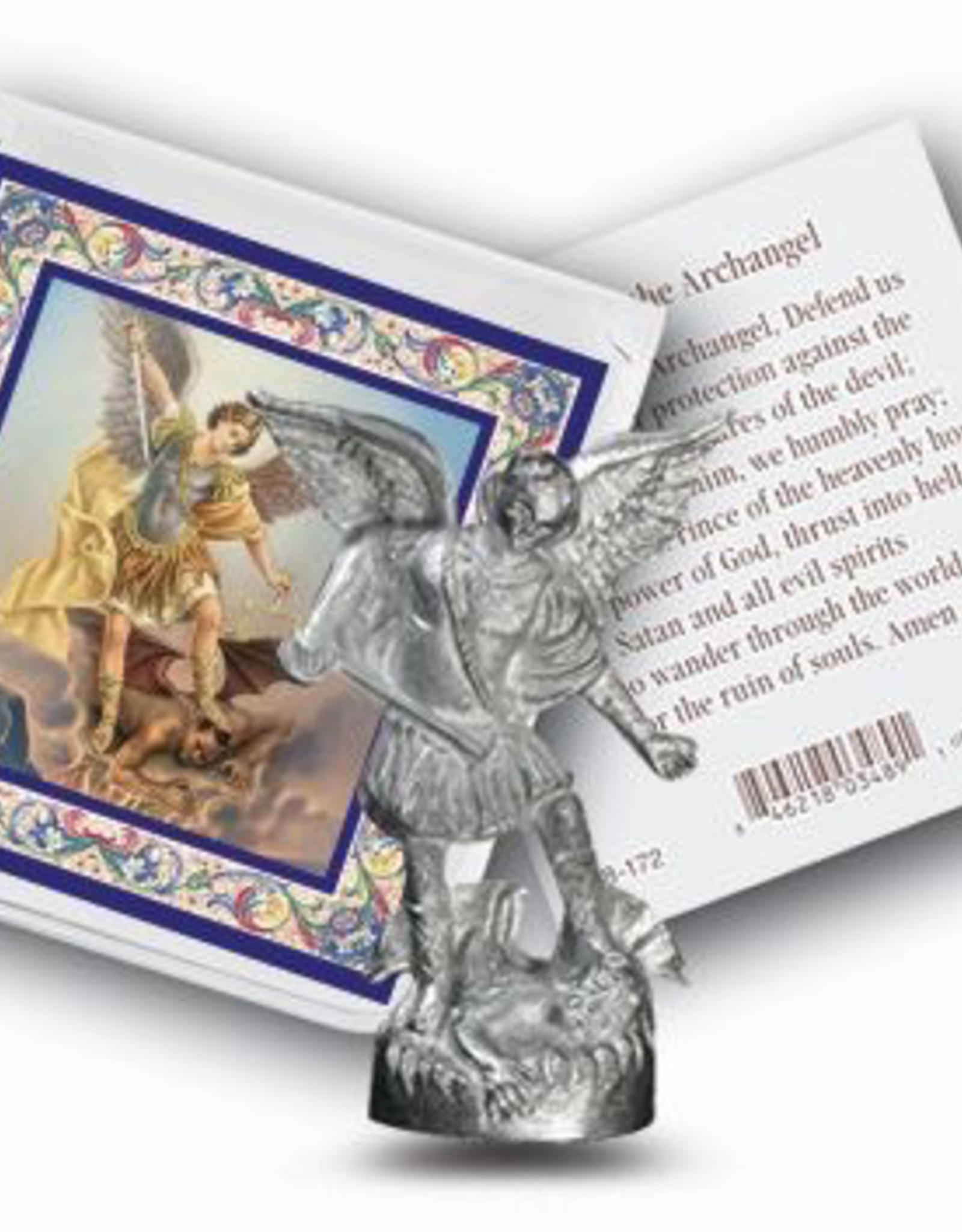 WJ Hirten Saint Michael Pocket Statue w/ prayer