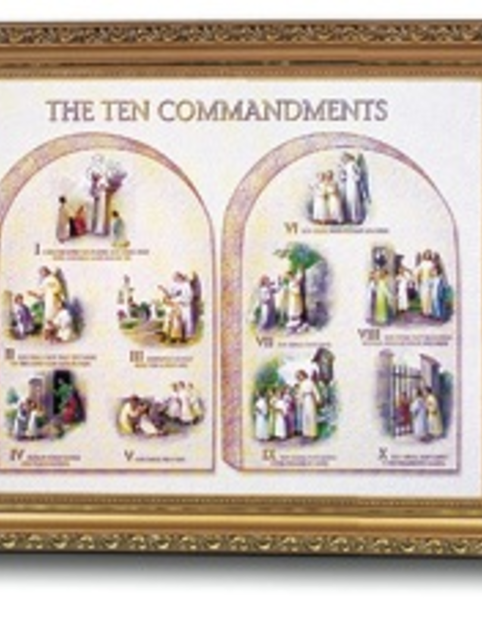 WJ Hirten Framed Ten Commandments 8x10"