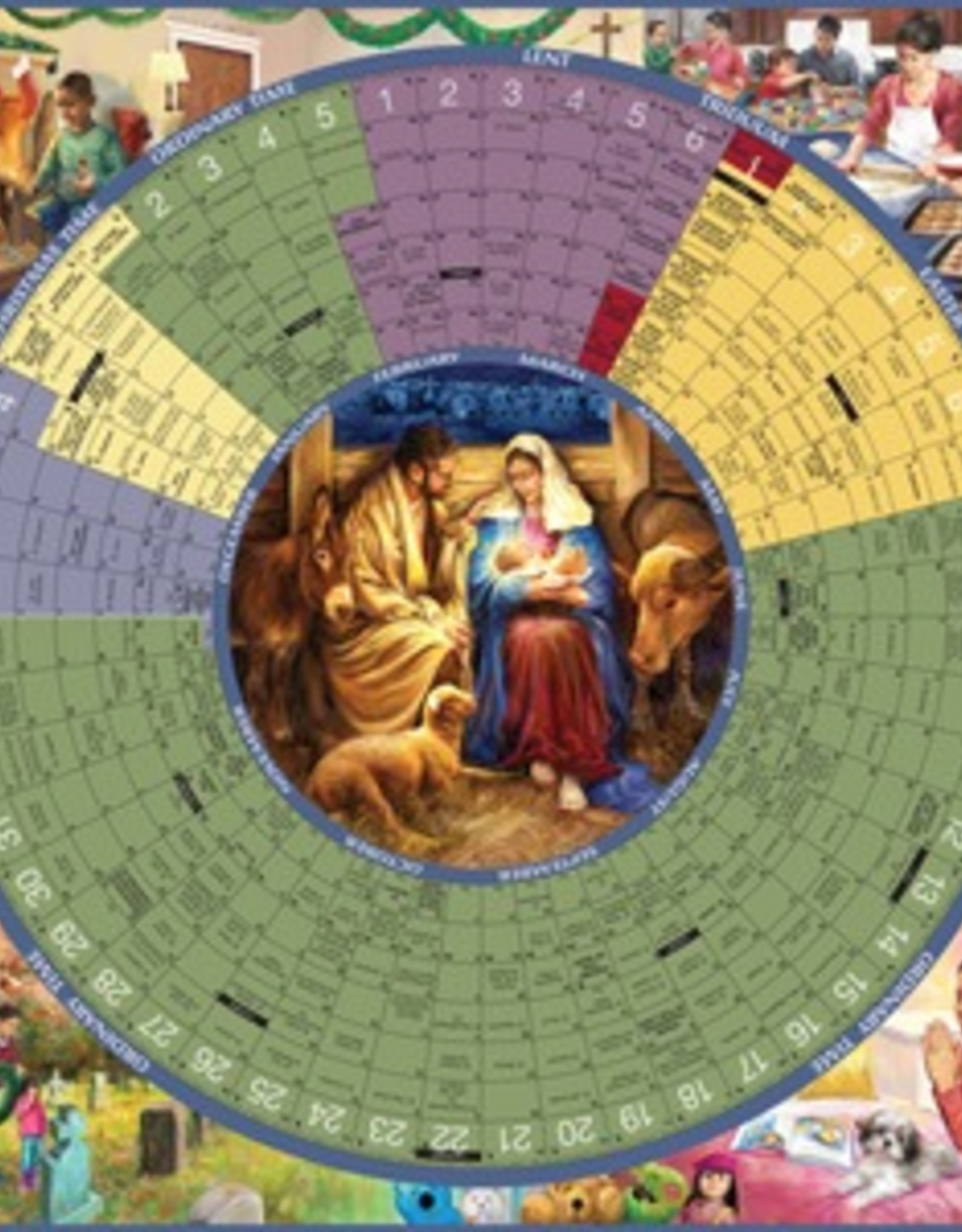 Liturgical Training Press Year of Grace Liturgical Calendar 2013 Laminated Poster, Illustrated by Brock Nicol - Credo: Catholic Books, Goods & More