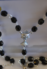 Credo Catholic Credo Catholic Handmade, Black Czech Glass First Communion Rosary with Chalice (boys)