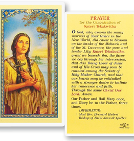 WJ Hirten St. Kateri Tekakwitha Holy Cards (25/pk)