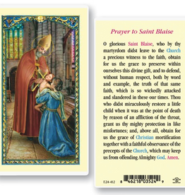 WJ Hirten St. Blaise Holy Cards