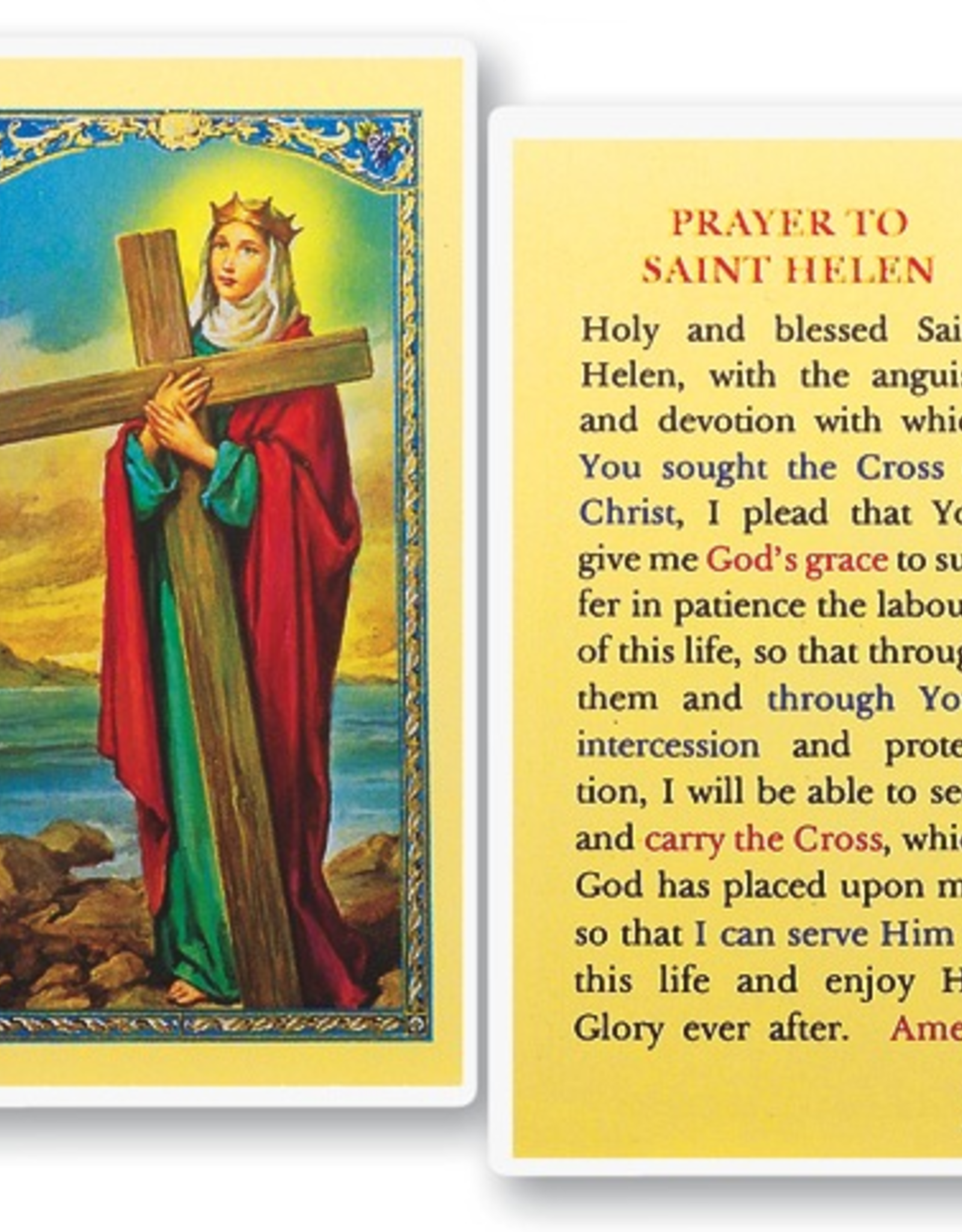 WJ Hirten St. Helen Holy Cards