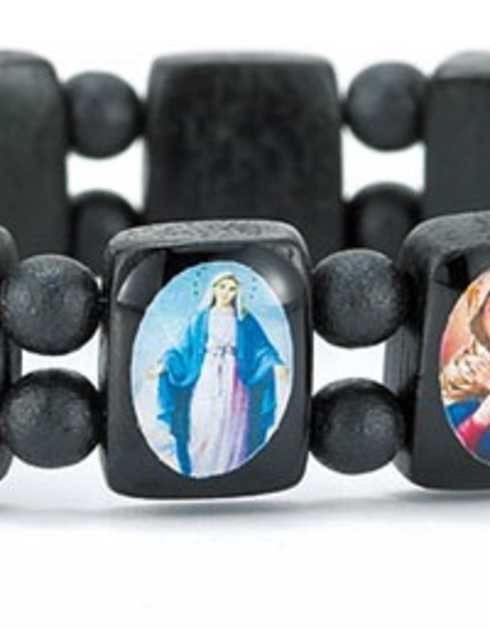 WJ Hirten Black Wood Patron Saints Bracelet