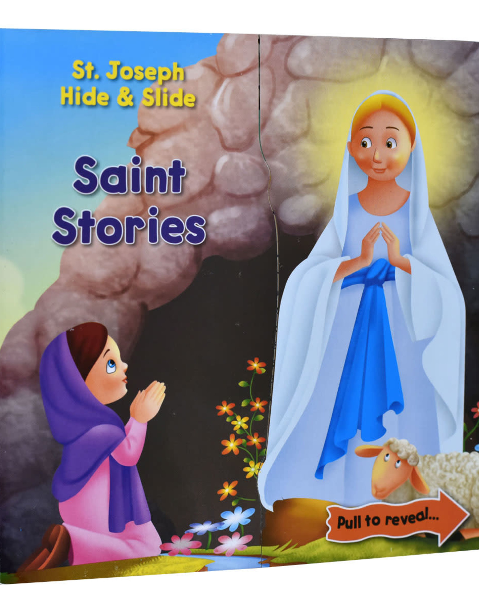 Catholic Book Publishing Saints Stories Hide and Slide, by Thomas J. Donaghy (board book)