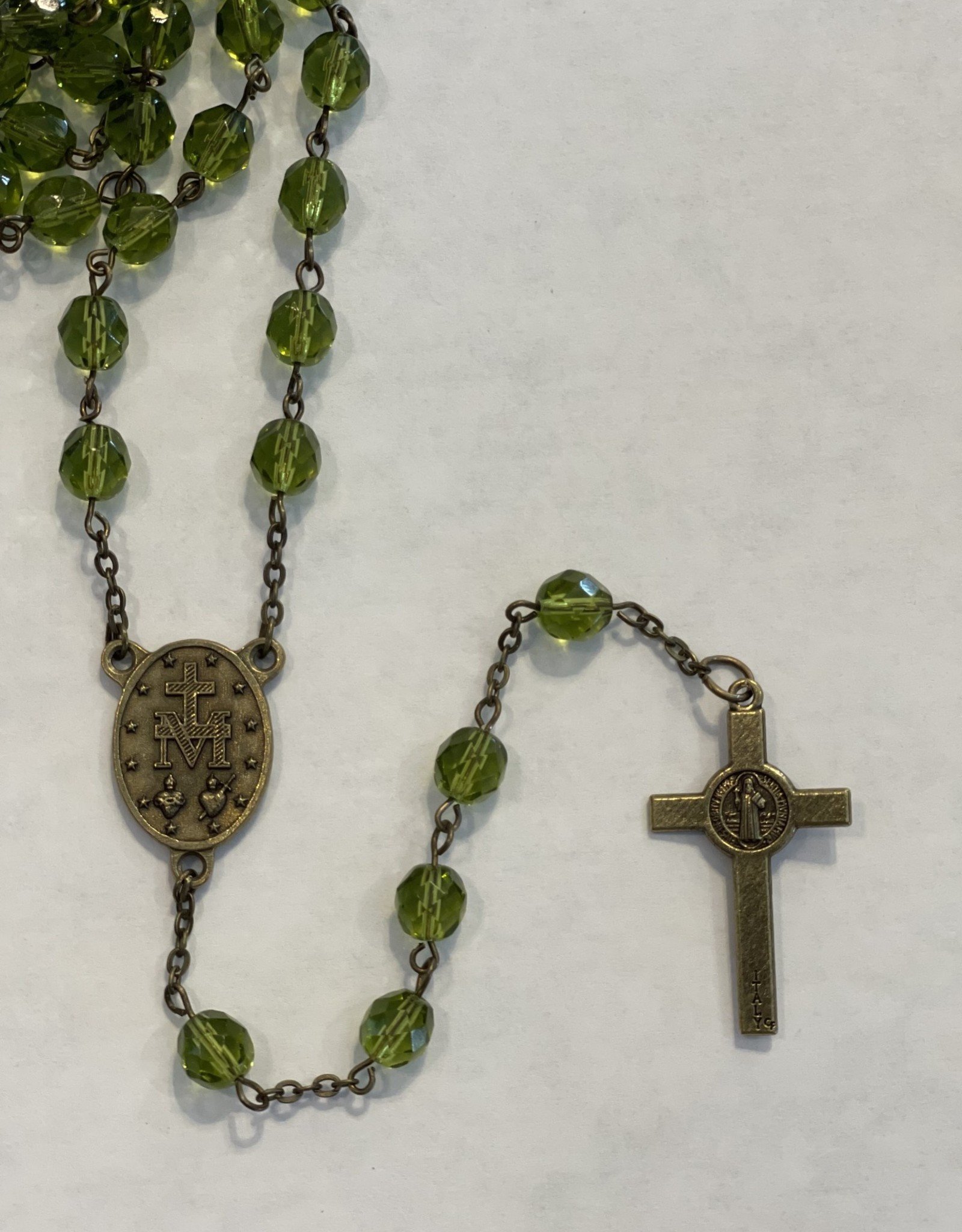 Credo Catholic Credo Catholic Handcrafted Green and Bronze Rosary