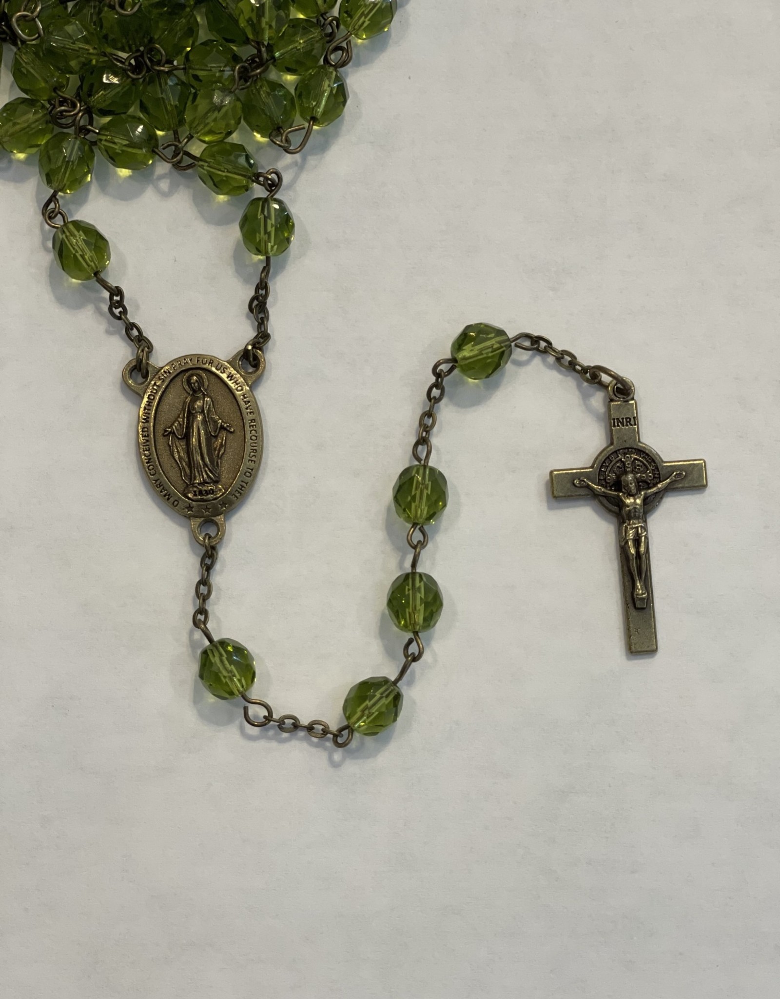 Credo Catholic Credo Catholic Handcrafted Green and Bronze Rosary