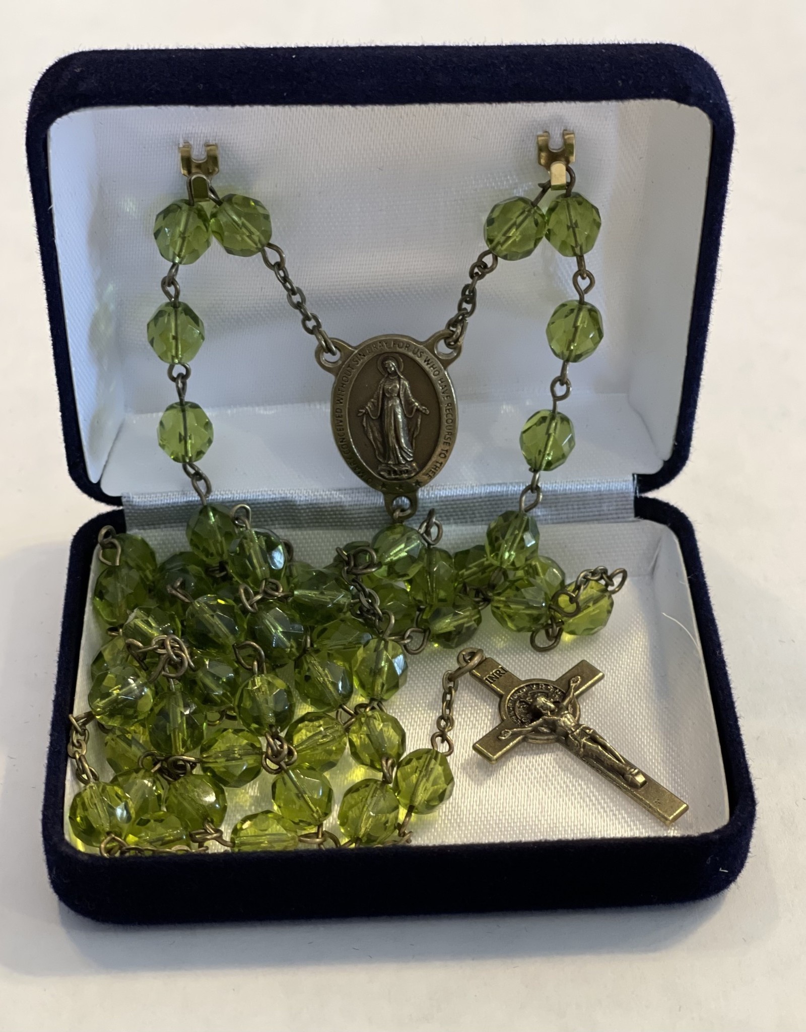 Blue-Green ite and Bronze Rosary