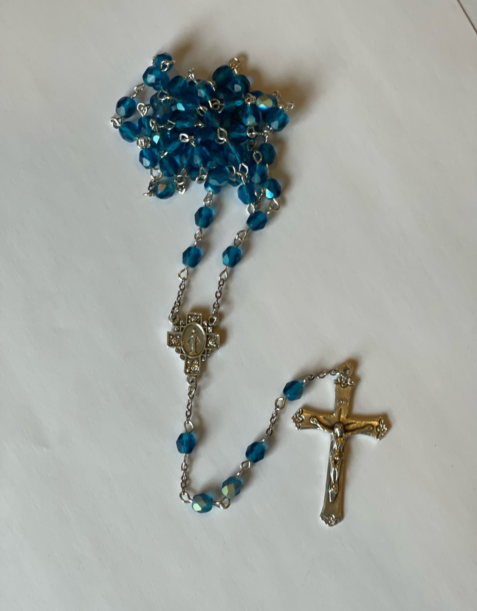 Credo Catholic Credo Catholic Handcrafted Light Blue and Silver Rosary