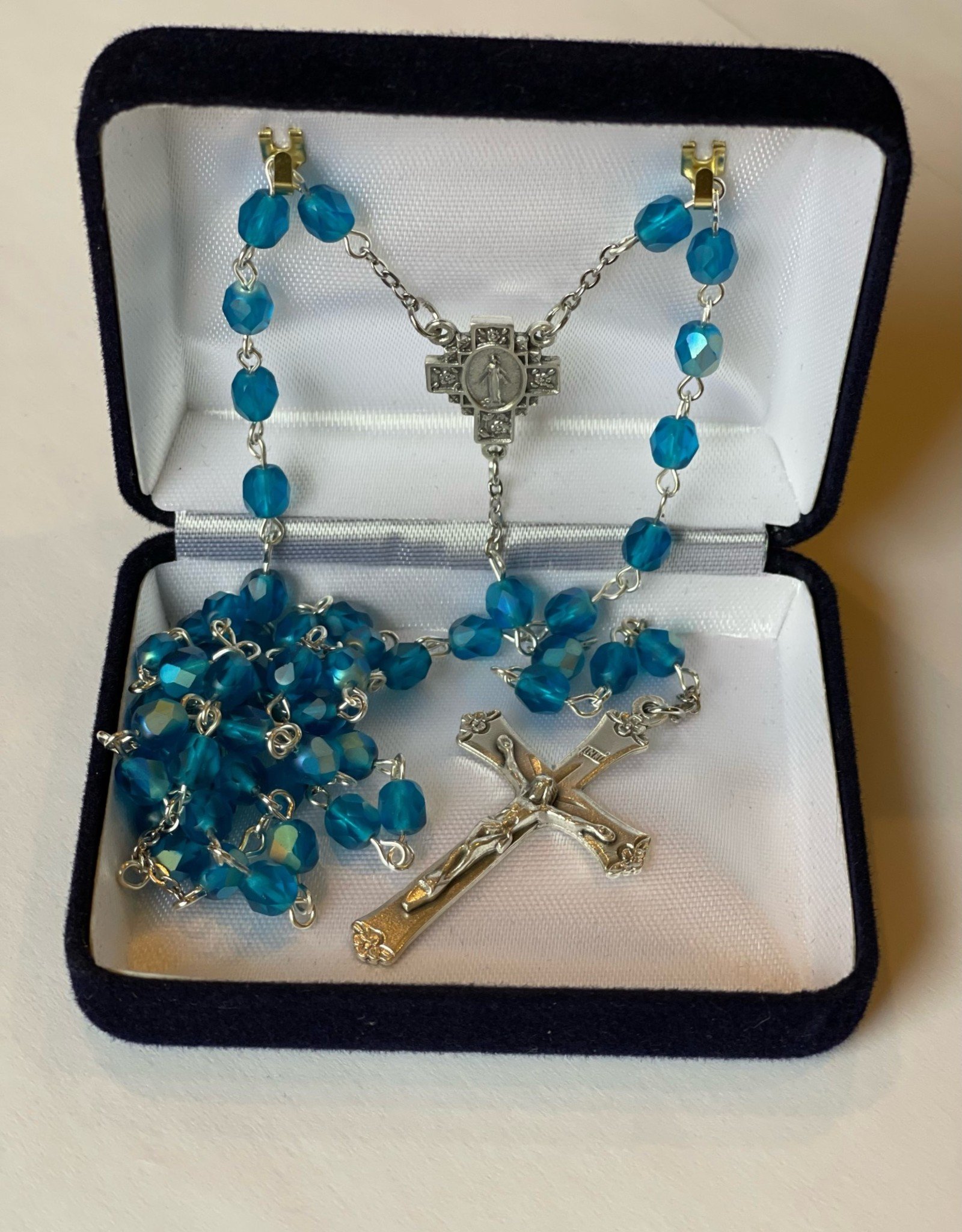 Credo Catholic Credo Catholic Handcrafted Light Blue and Silver Rosary