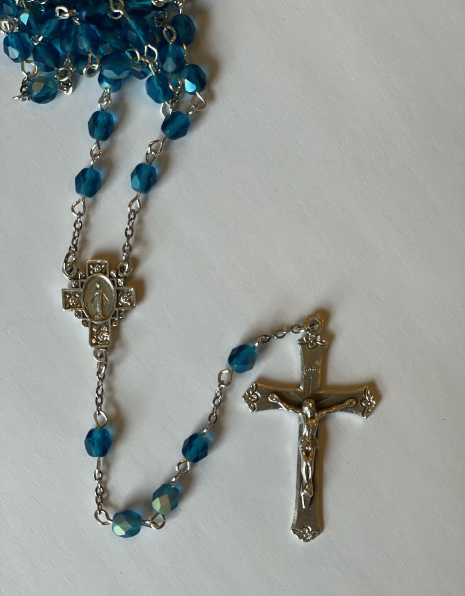 Credo Catholic Credo Catholic Handcrafted Light Blue and Silver Rosary