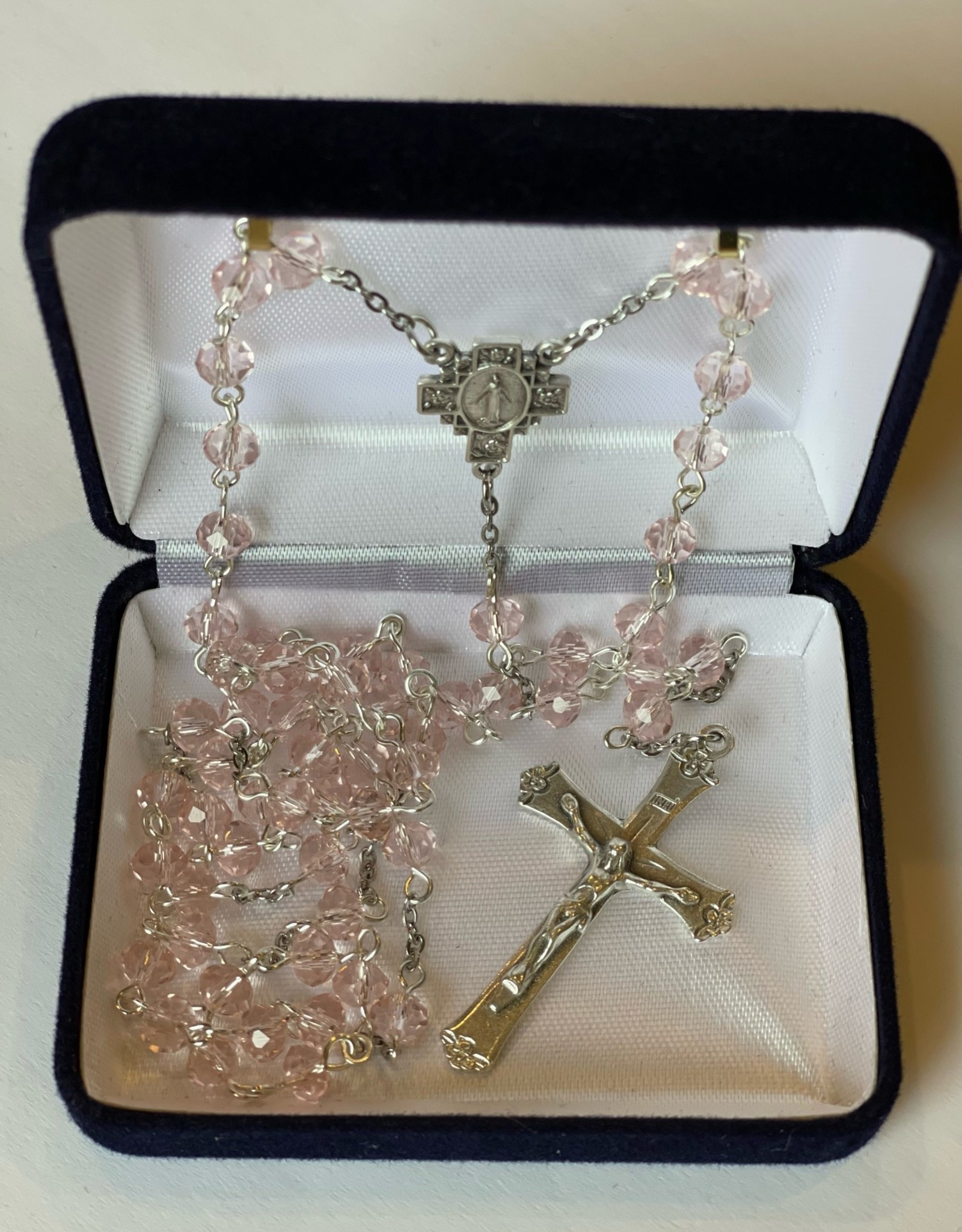 Credo Catholic Credo Catholic Handcrafted Pink and Silver Rosary