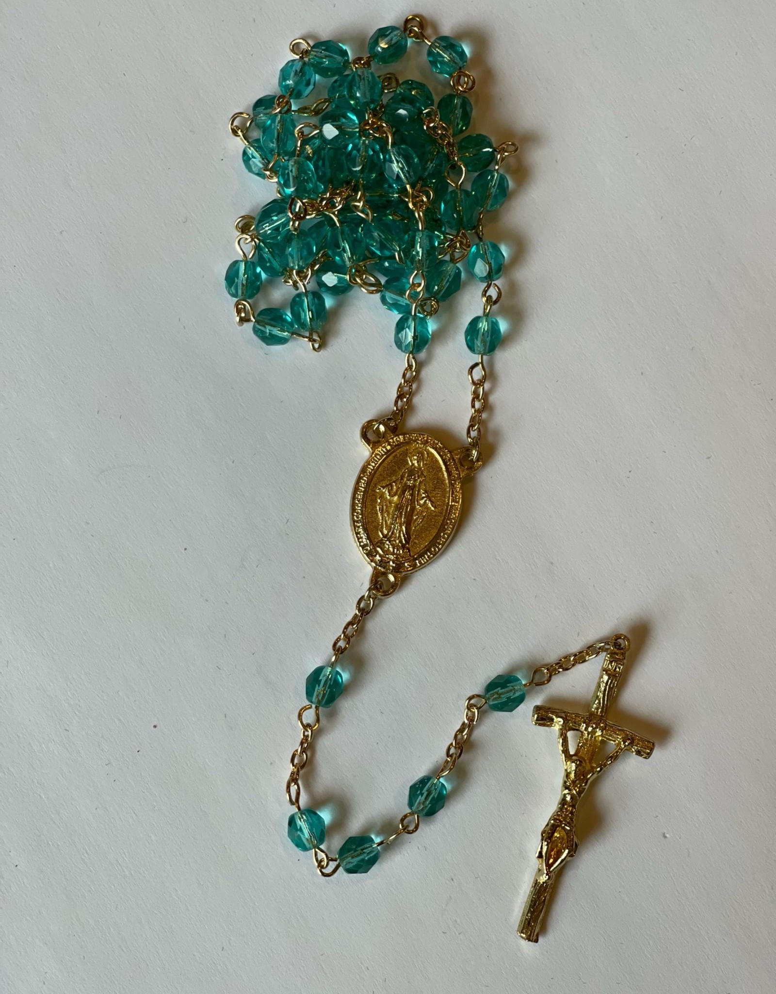 Credo Catholic Credo Catholic Handcrafted Gold and Turquoise Rosary