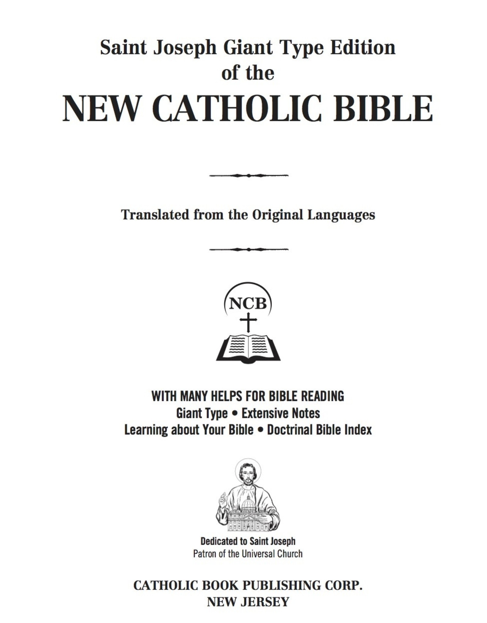 Catholic Book Publishing St. Joseph New Catholic Bible (tan DURA-LUX leather)