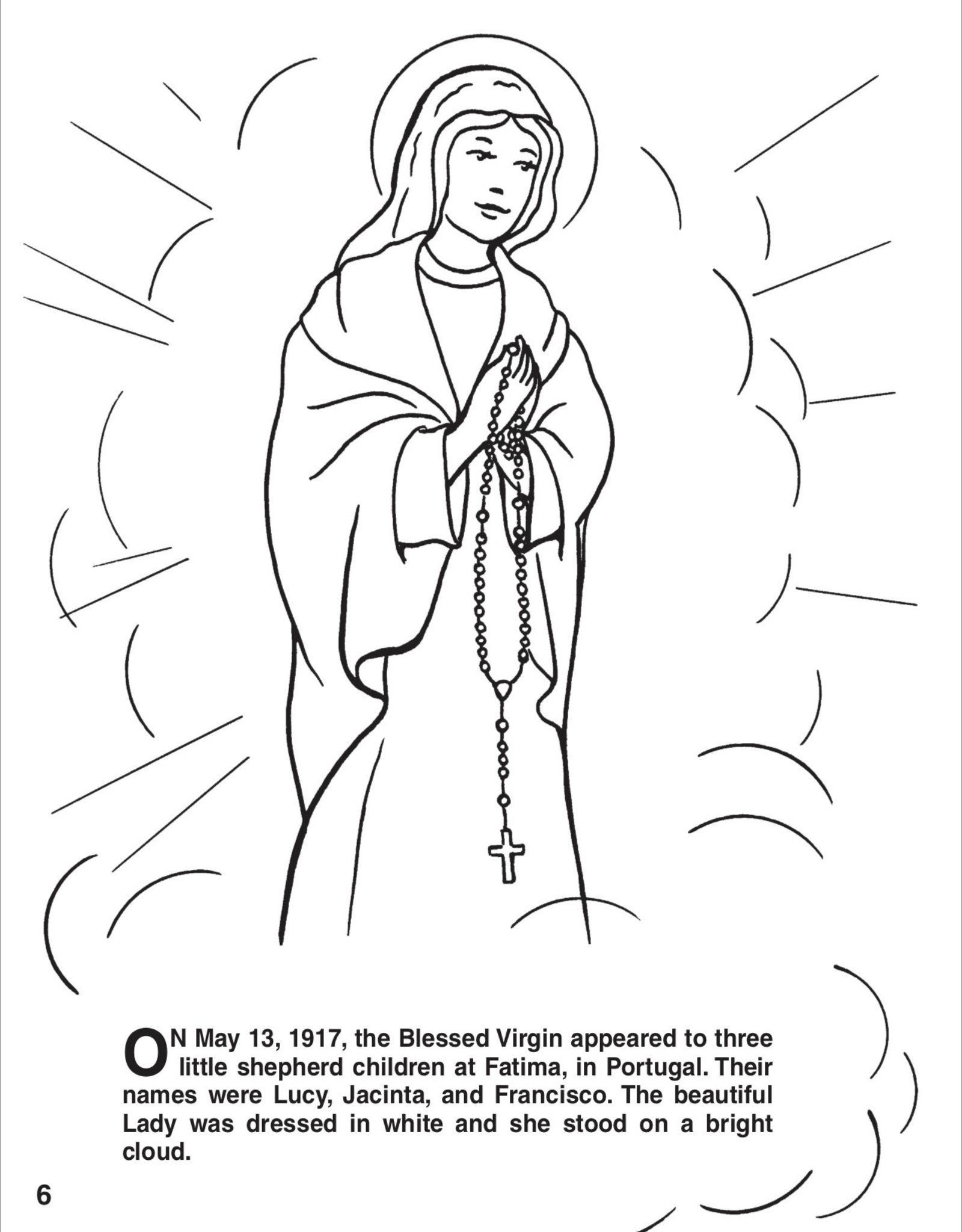 Catholic Book Publishing Coloring Book About the Rosary, by Lawrence Lovasik and pictures by Emma McKean