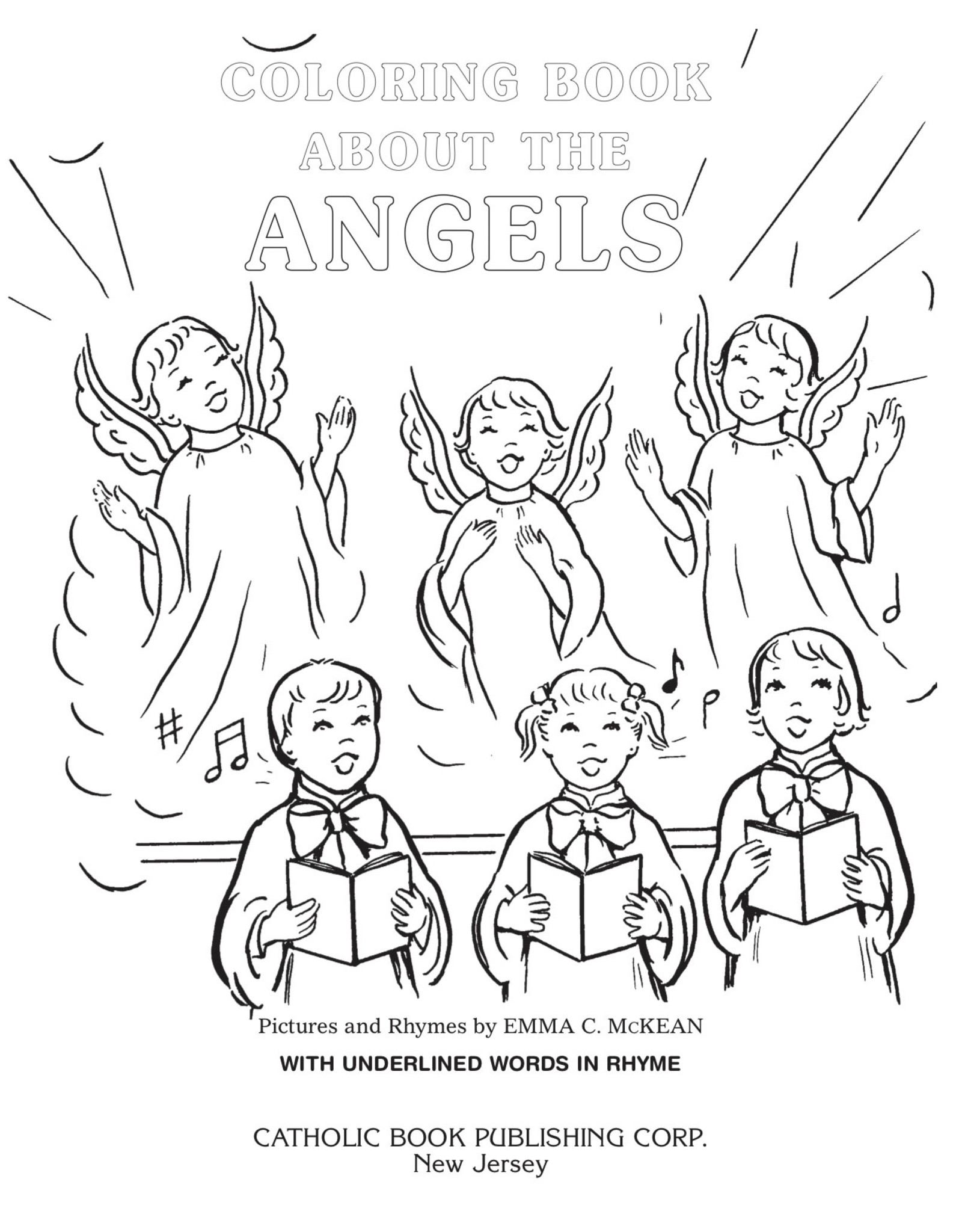 Catholic Book Publishing Coloring Book About the Angels, with pictures and rhymes by Emma McKean