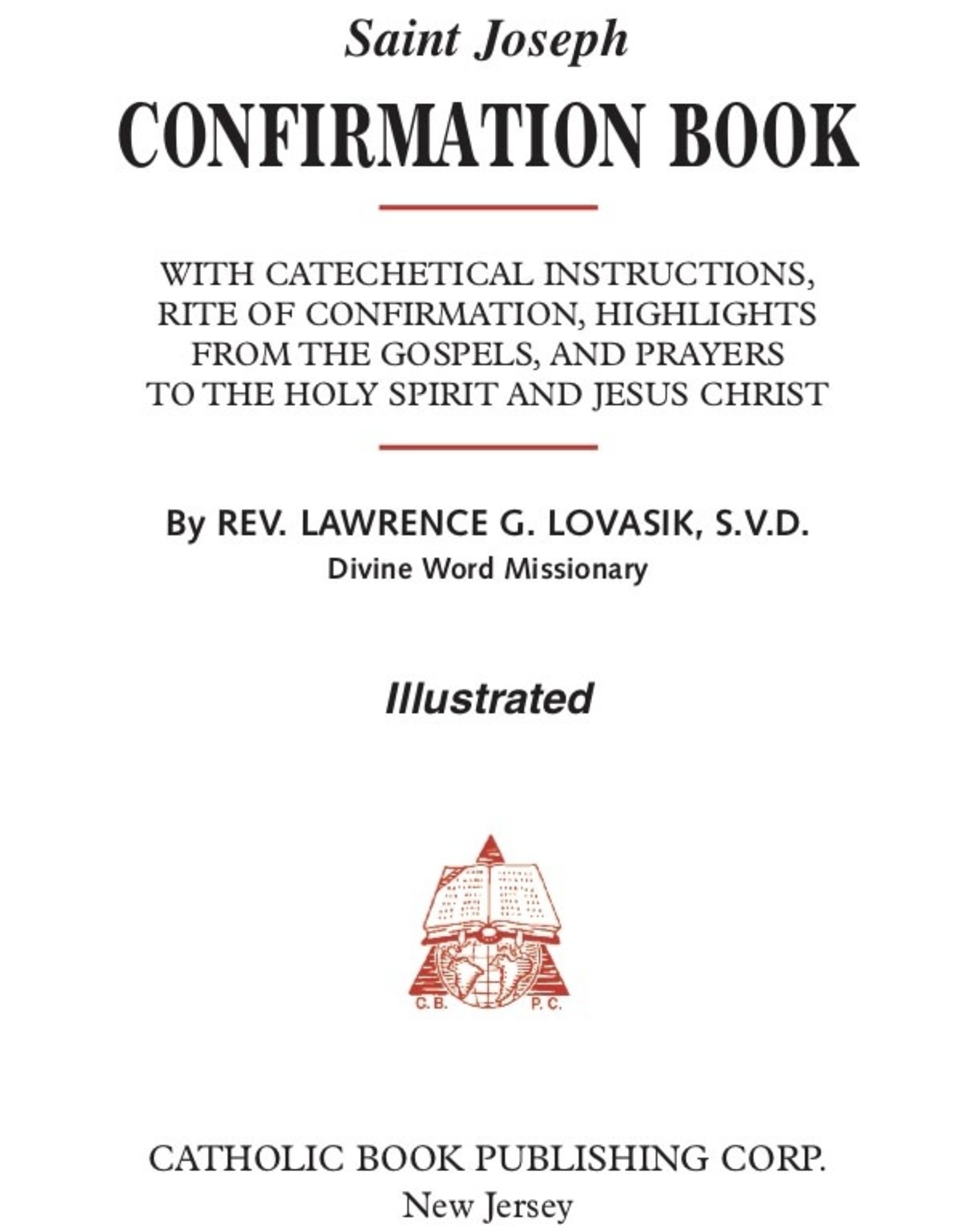 St. Joseph Confirmation Book, by Lawrence Lovasik (leather cover)