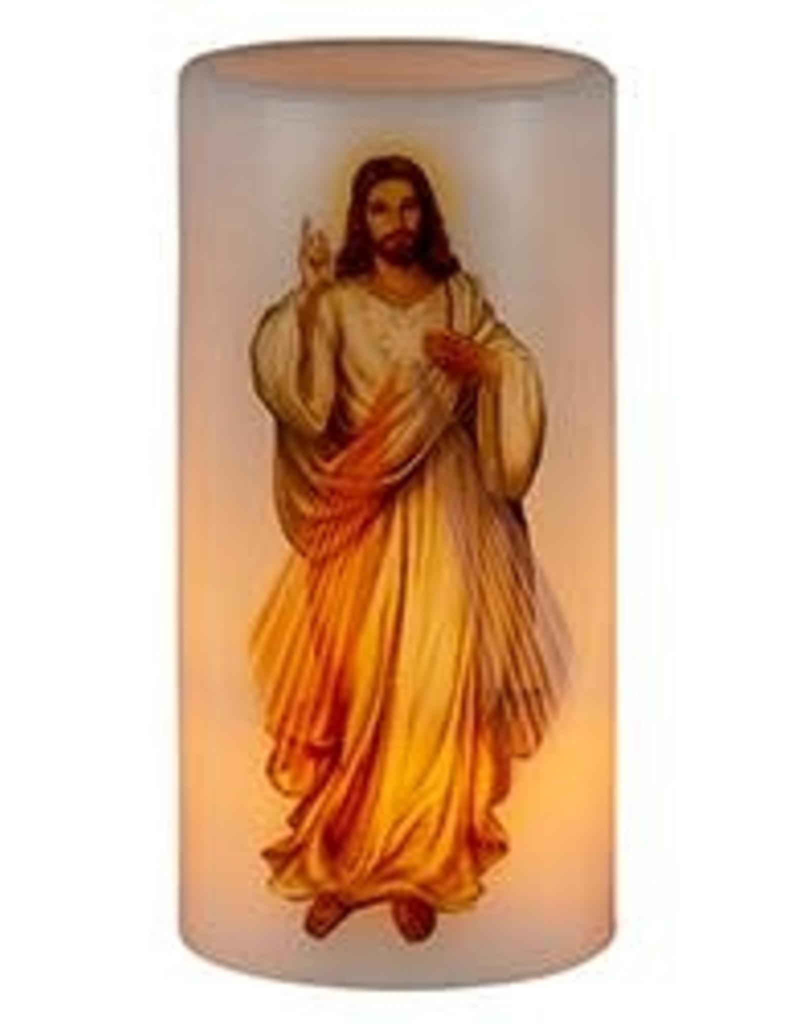 Divine Mercy Flickering Flameless Devotional Candle