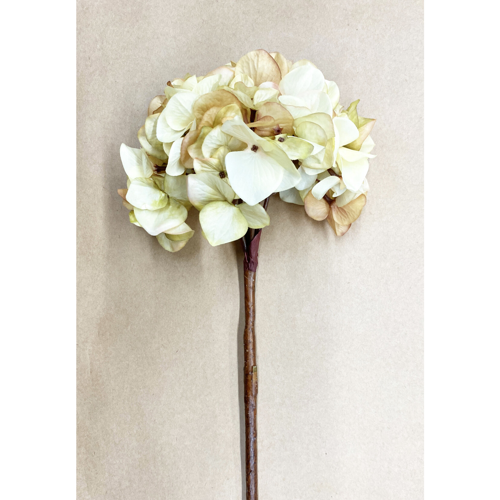 30" HYDRANGEA SPRAY BEIGE GREEN