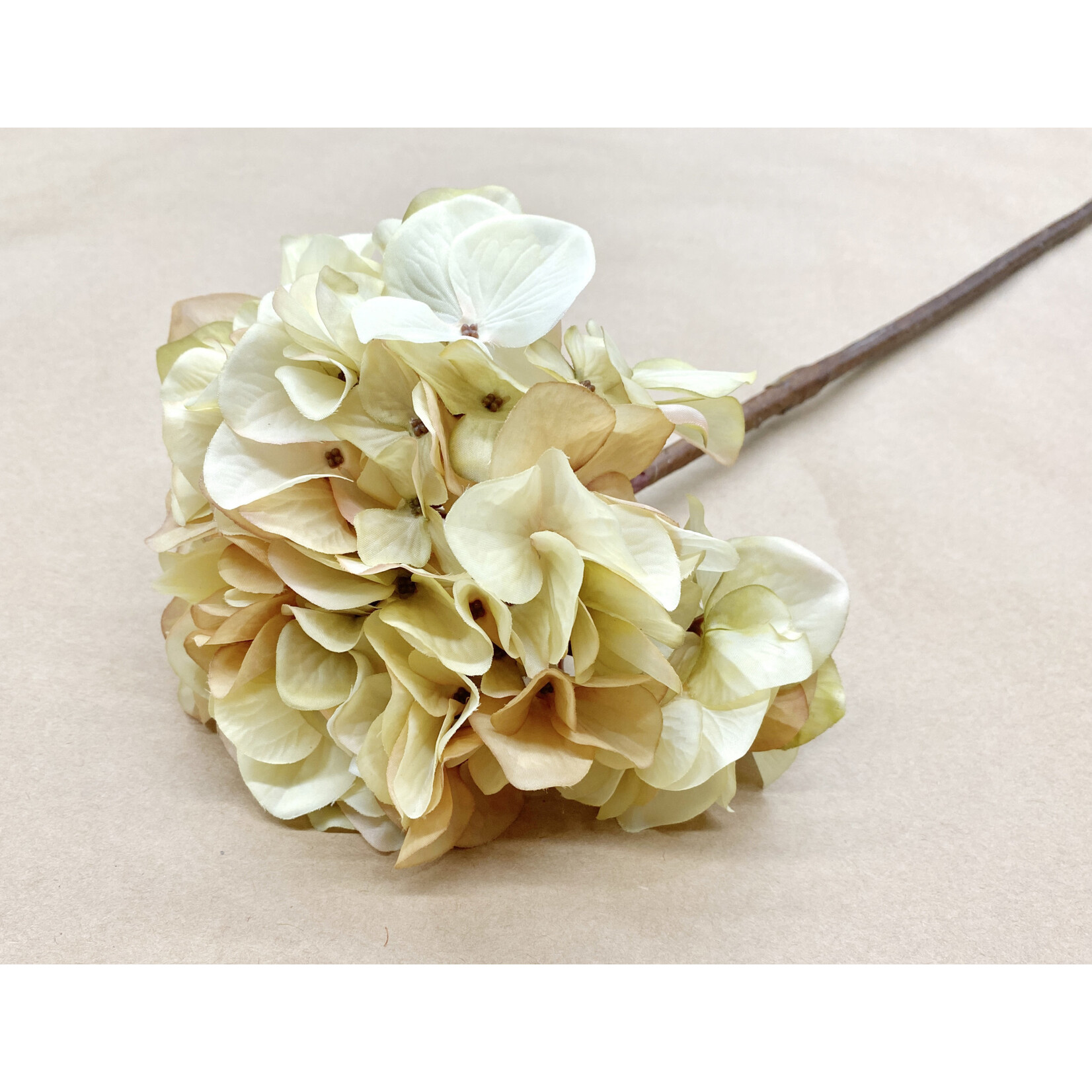 30" HYDRANGEA SPRAY BEIGE GREEN