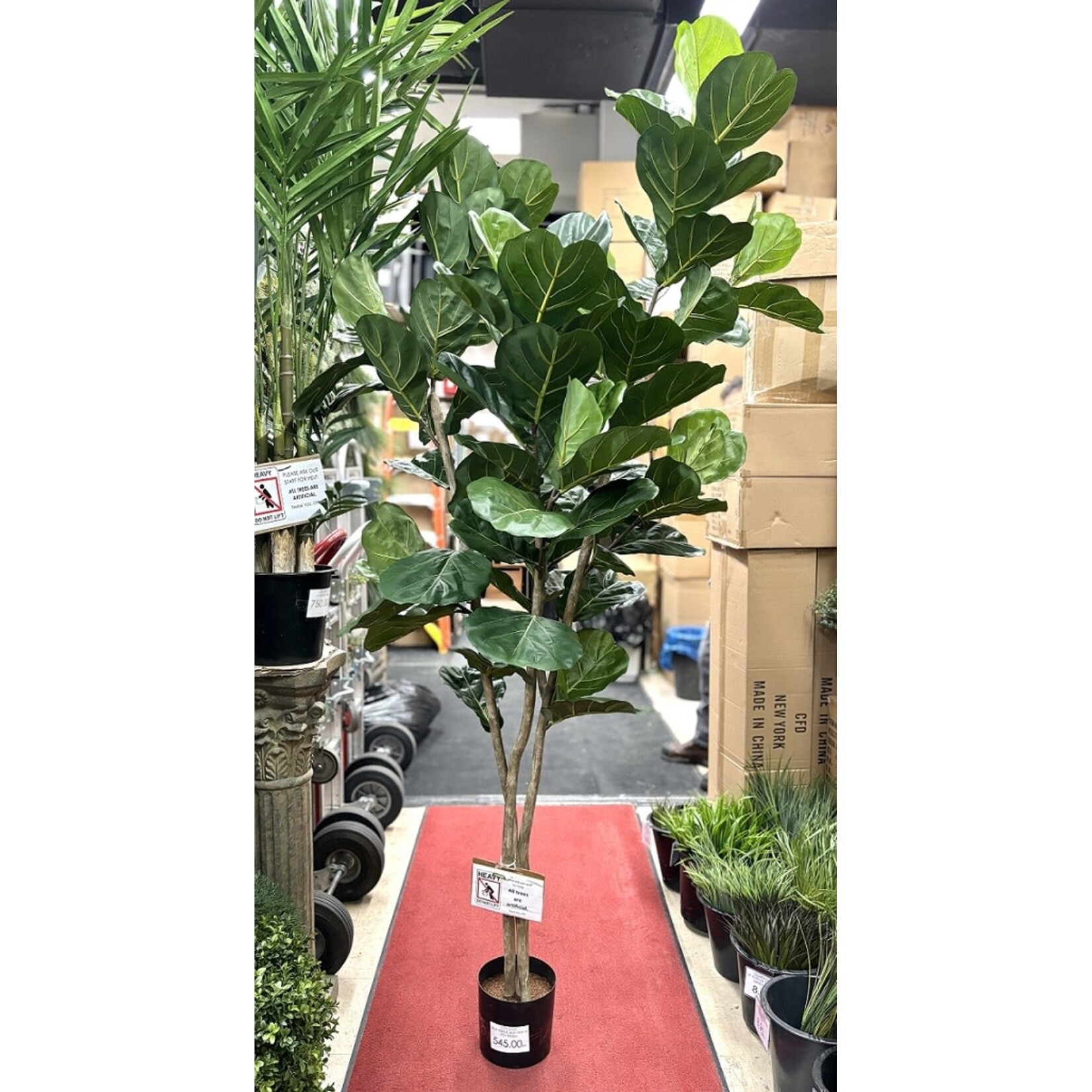 90.5" FIDDLE LEAF TREE IN POT GREEN