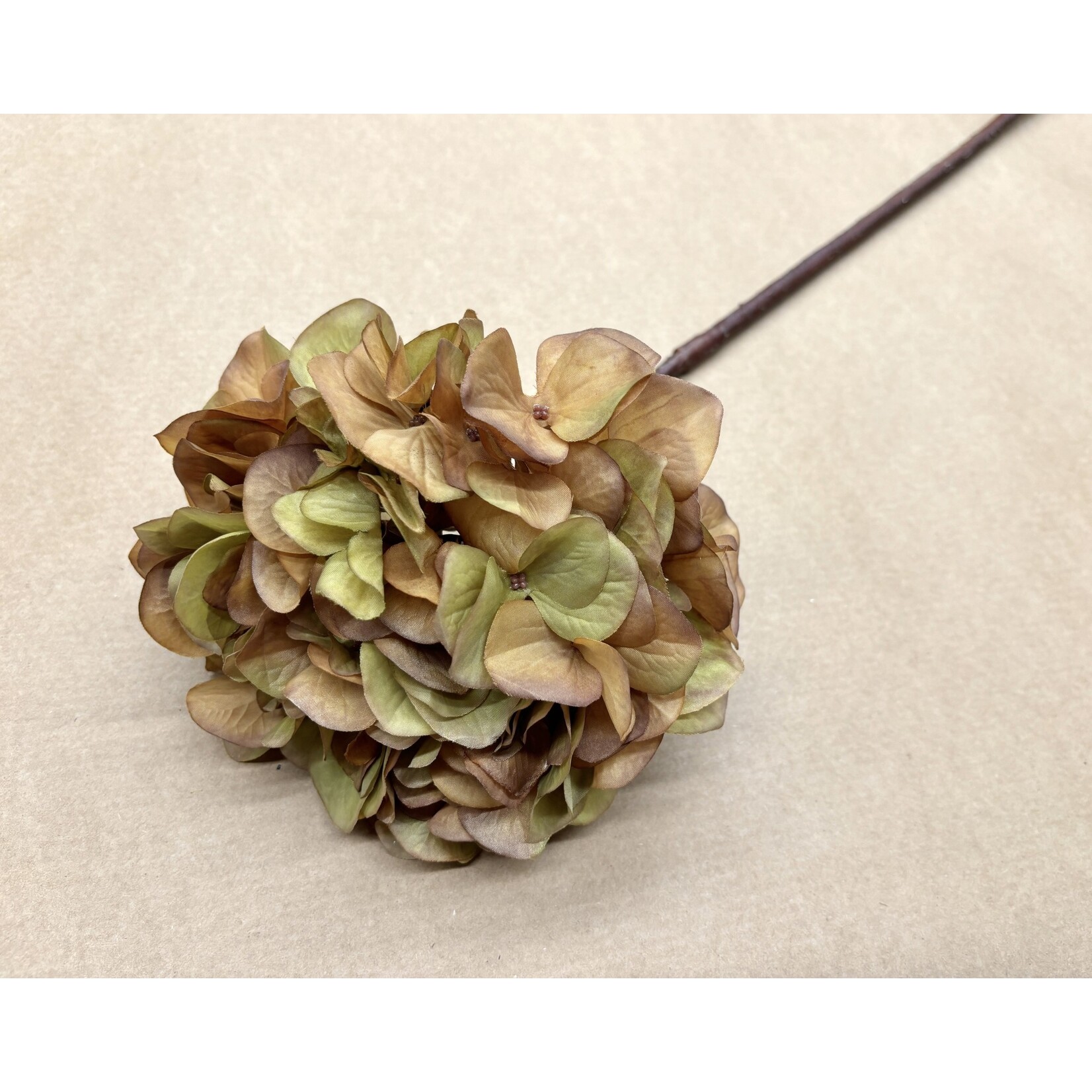 30" HYDRANGEA SPRAY BROWN GREEN