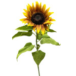 CSS025-YE/BK: 36" SUNFLOWER STEM YELLOW WITH BLACK CENTER
