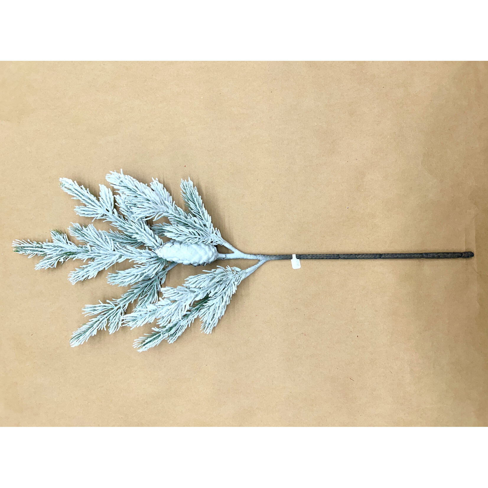 28.5" SNOWED PINE SPRAY W/CONE GREEN WHITE