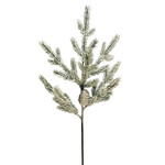 XPE160-GN/WH: 28.5” SNOWED PINE SPRAY W/CONE GREEN WHITE