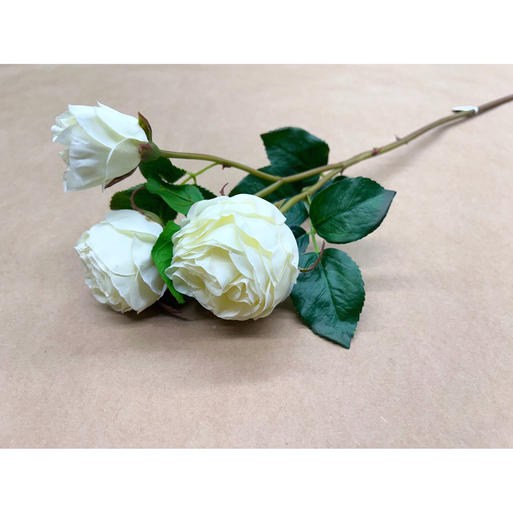 21" NATURAL TOUCH ROSE SPRAY WHITE