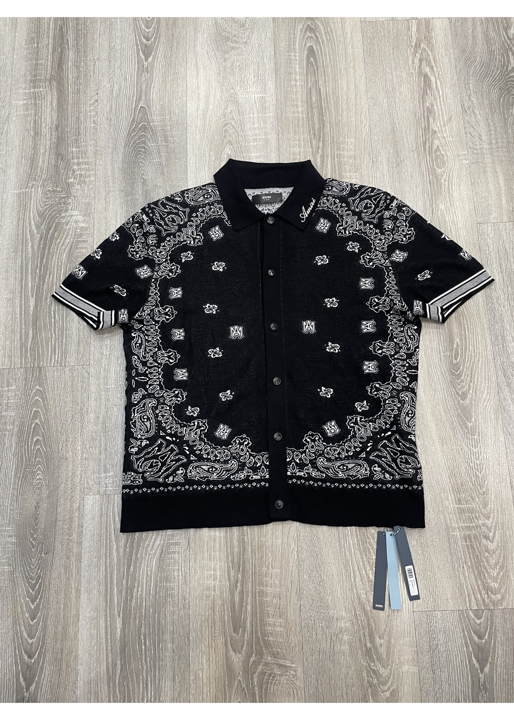 AMIRI BLACK BANDANA POLO