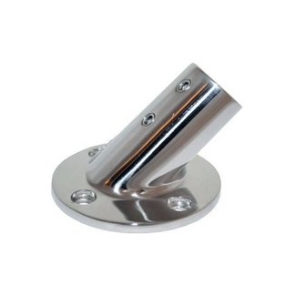 Round Base 45° 1" OD Tubing 316 Stainless