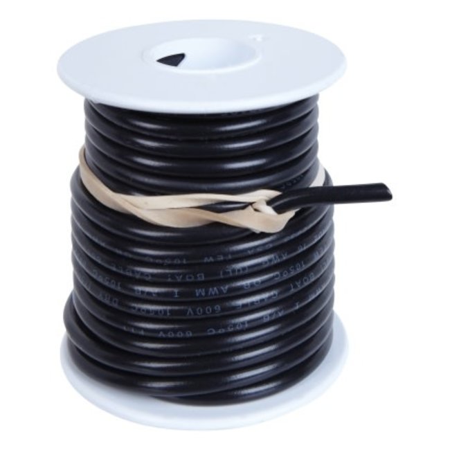 Tinned Copper Wire 16GA 25' Black