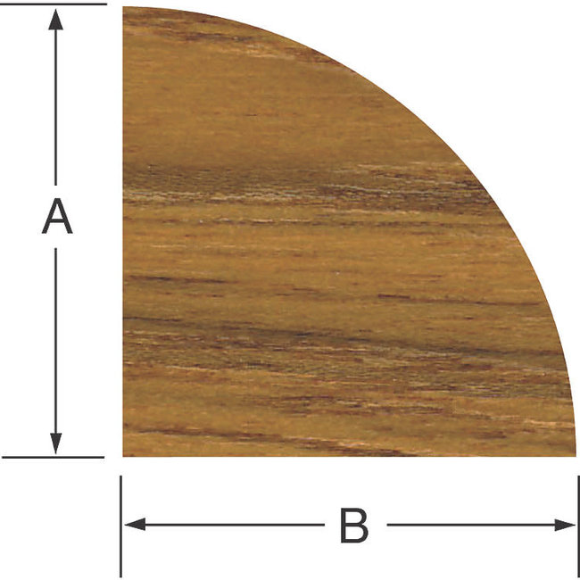 Teak Quarter Round 1/2'' - 5' Length