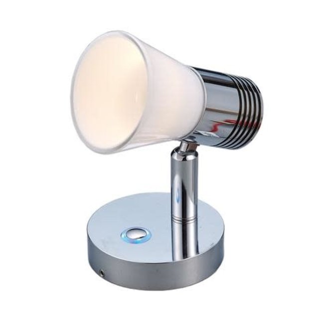 Light Chromed Aluminum with Glass Shade