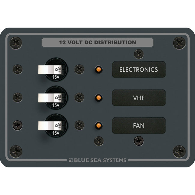 Panel DC 3 Circuit - White 12/24v