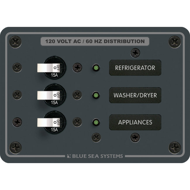 Power Distribution Panel 120 V 3 Position