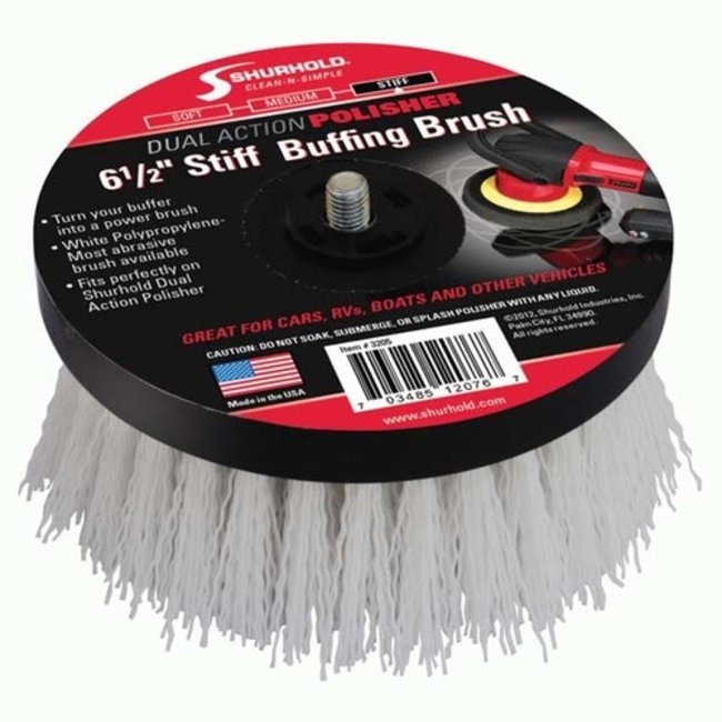 Shurhold Stiff White Buffing Brush for Polisher