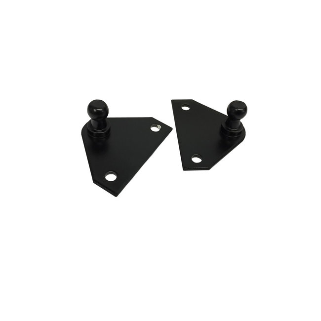 Gas Spring Bracket Flat Pair Black 2 Hole Forward
