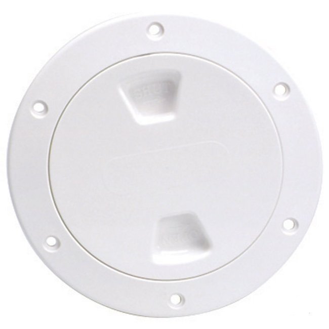 Beckson Deck Plate / Inspection Port  4" White Smooth