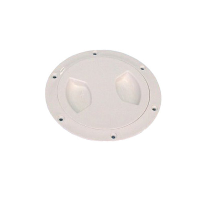 Deck Plate / Inspection Port 5" White Threaded w/o Ring
